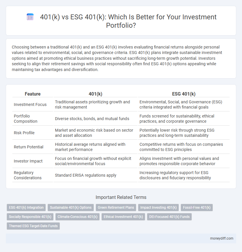 401(k) vs ESG 401(k): Which Is Better for Your Investment Portfolio?