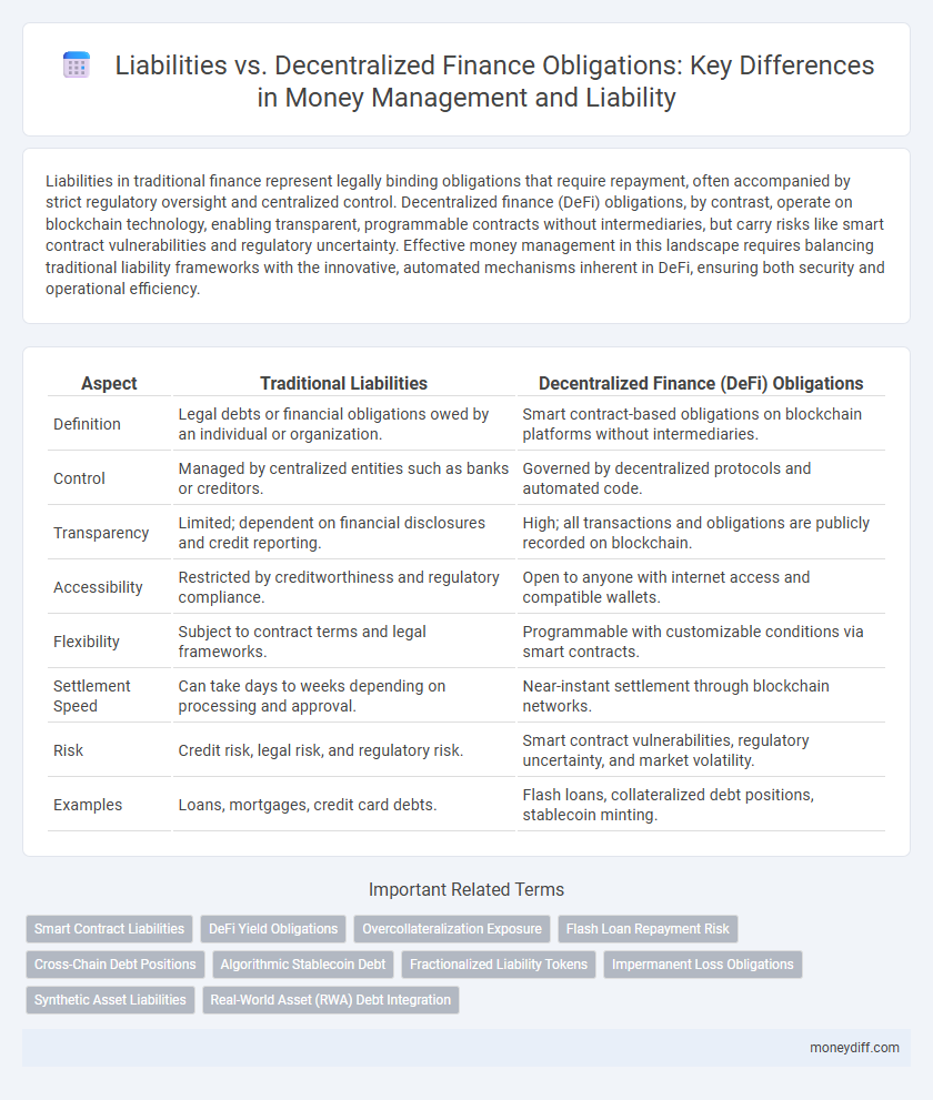Liabilities vs. Decentralized Finance Obligations: Key Differences in Money Management and Liability