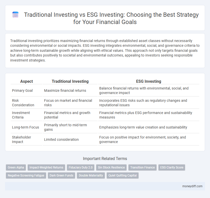 Traditional Investing vs ESG Investing: Choosing the Best Strategy for Your Financial Goals