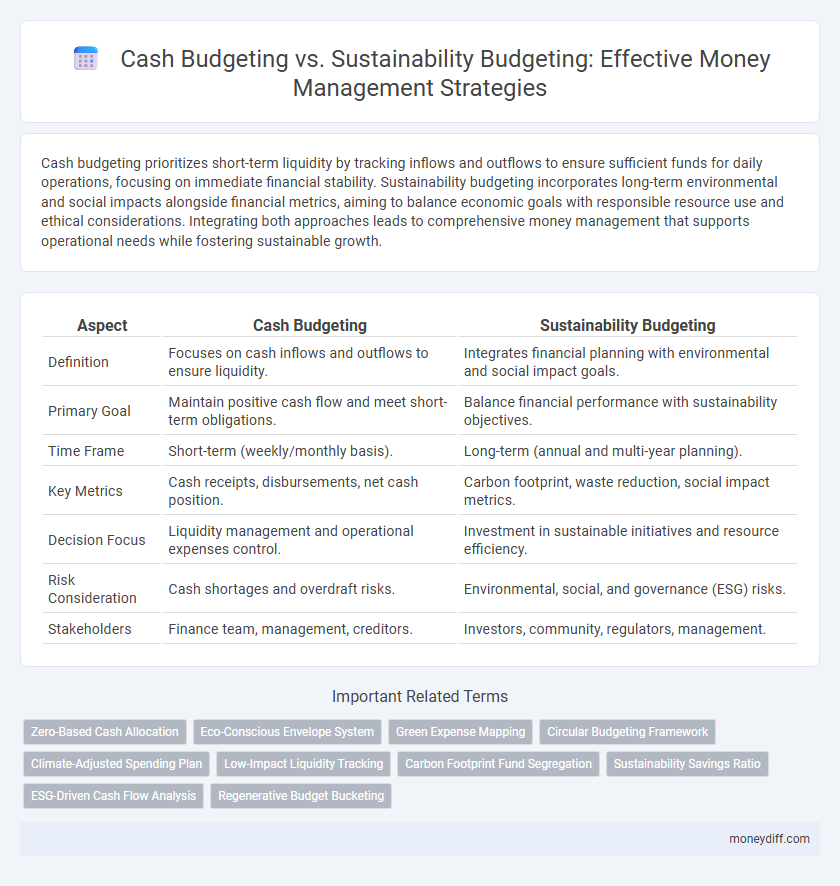 Cash Budgeting vs. Sustainability Budgeting: Effective Money Management Strategies