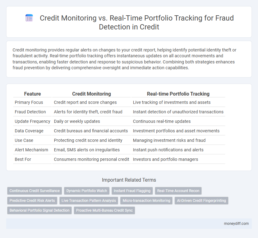 Credit Monitoring vs. Real-Time Portfolio Tracking for Fraud Detection in Credit