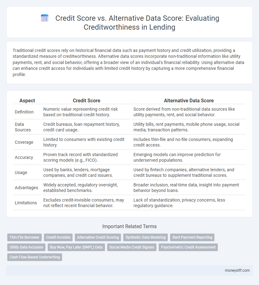 Credit Score vs. Alternative Data Score: Evaluating Creditworthiness in Lending