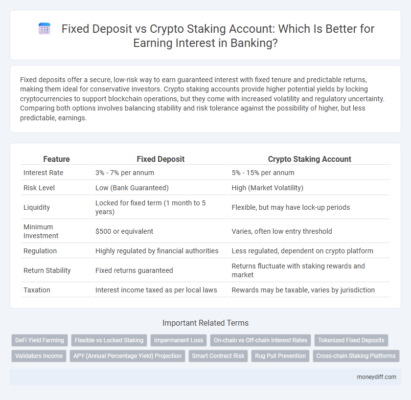 Fixed Deposit vs Crypto Staking Account: Which Is Better for Earning Interest in Banking?