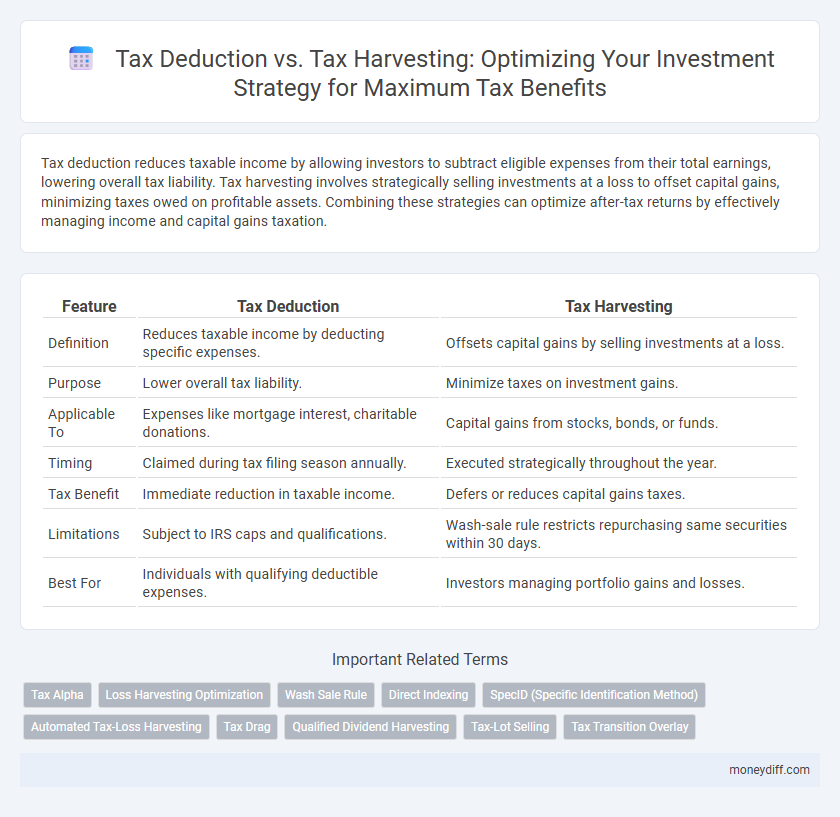 Tax Deduction vs. Tax Harvesting: Optimizing Your Investment Strategy for Maximum Tax Benefits