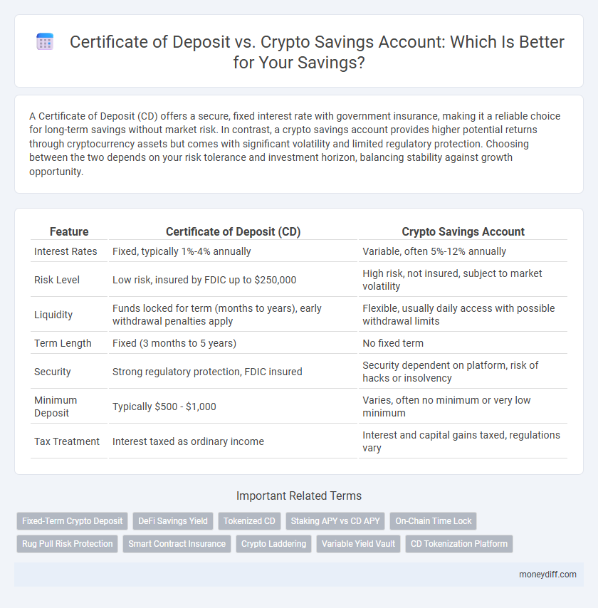 Certificate of Deposit vs. Crypto Savings Account: Which Is Better for Your Savings?