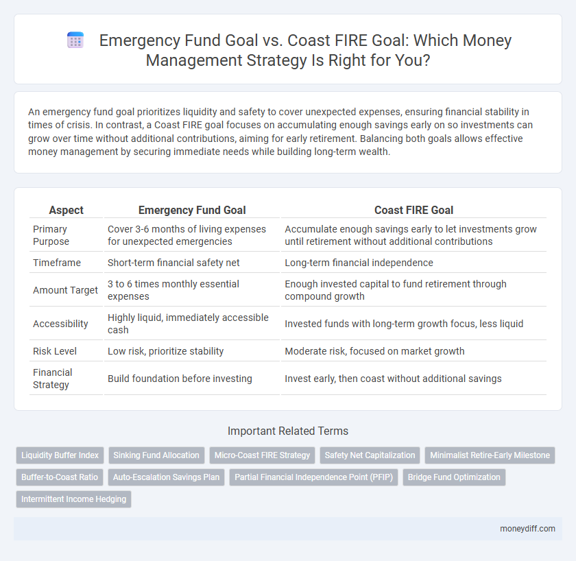 Emergency Fund Goal vs. Coast FIRE Goal: Which Money Management Strategy Is Right for You?