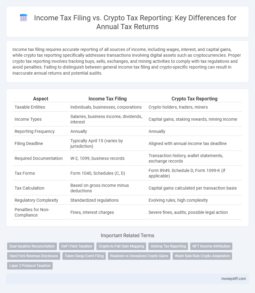 Income Tax Filing vs. Crypto Tax Reporting: Key Differences for Annual Tax Returns