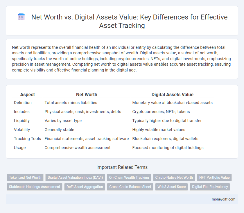 Net Worth vs. Digital Assets Value: Key Differences for Effective Asset Tracking