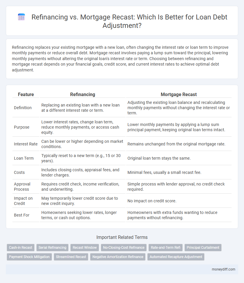 Refinancing vs. Mortgage Recast: Which Is Better for Loan Debt Adjustment?