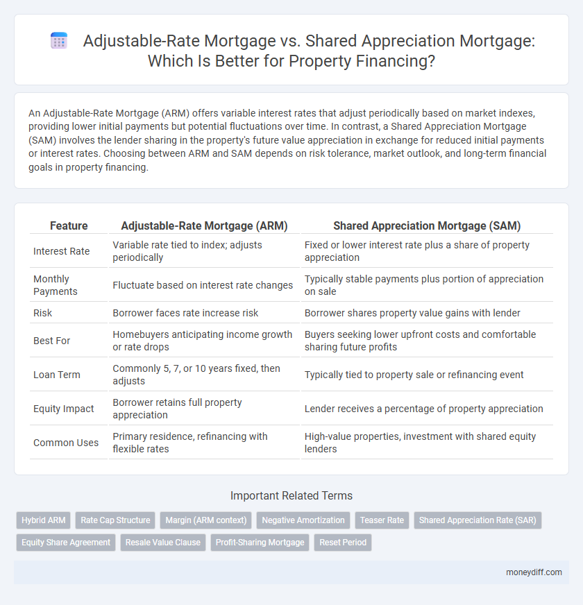 Adjustable-Rate Mortgage vs. Shared Appreciation Mortgage: Which Is Better for Property Financing?