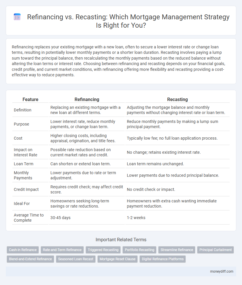 Refinancing vs. Recasting: Which Mortgage Management Strategy Is Right for You?