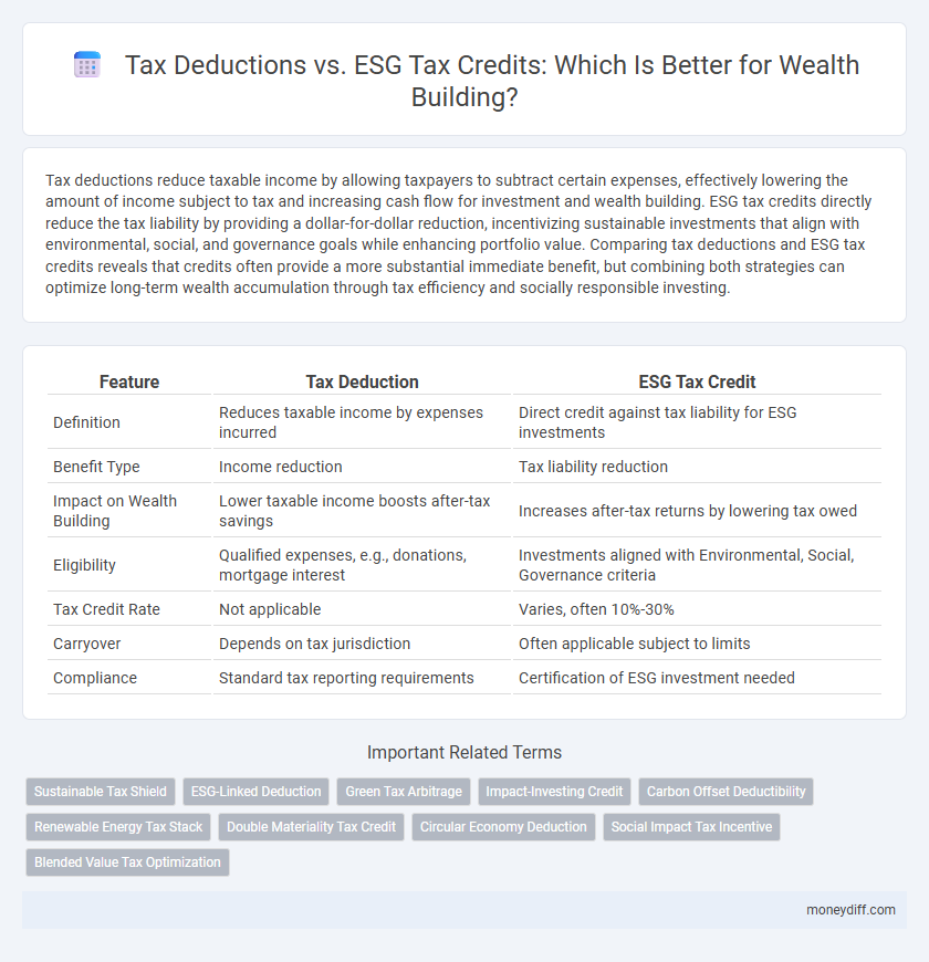 Tax Deductions vs. ESG Tax Credits: Which Is Better for Wealth Building?