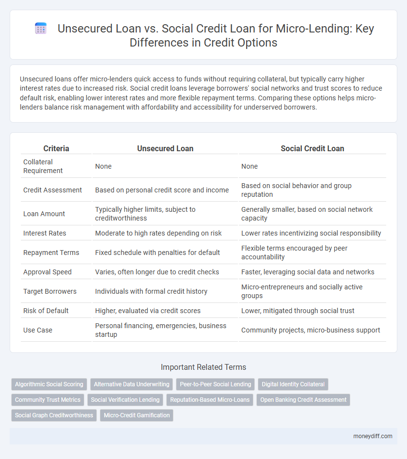 Unsecured Loan vs. Social Credit Loan for Micro-Lending: Key Differences in Credit Options