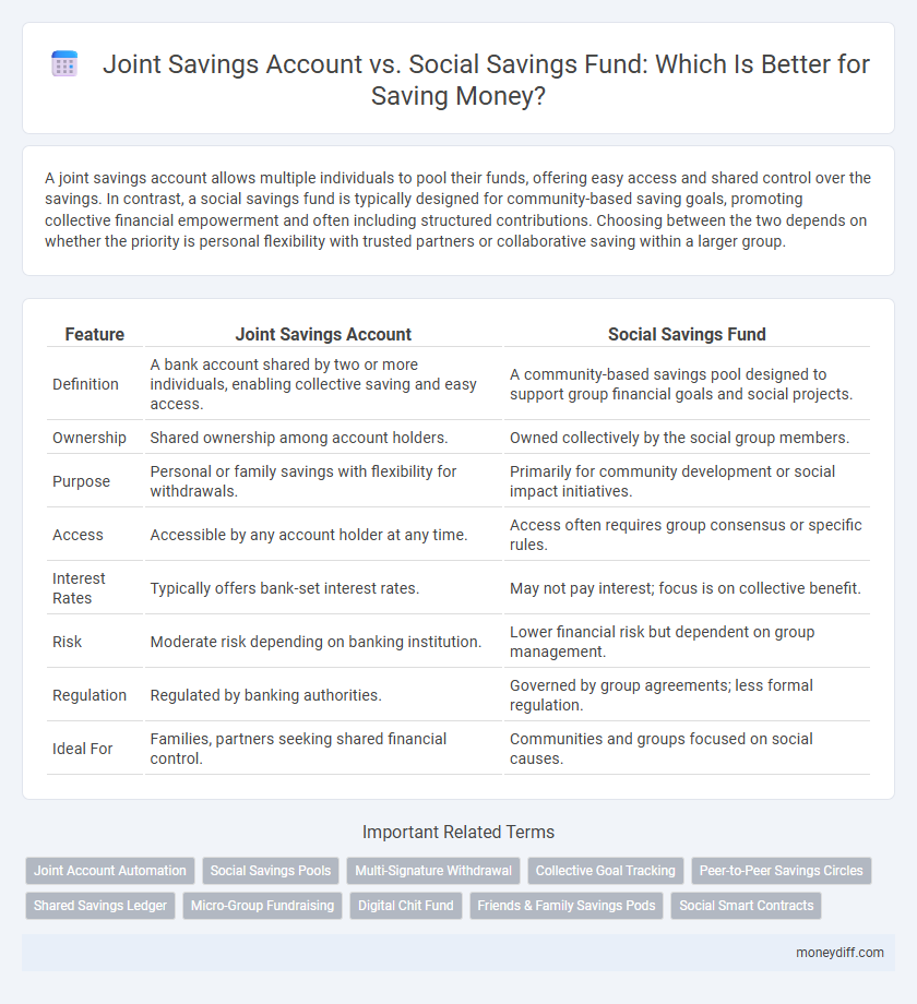 Joint Savings Account vs. Social Savings Fund: Which Is Better for Saving Money?