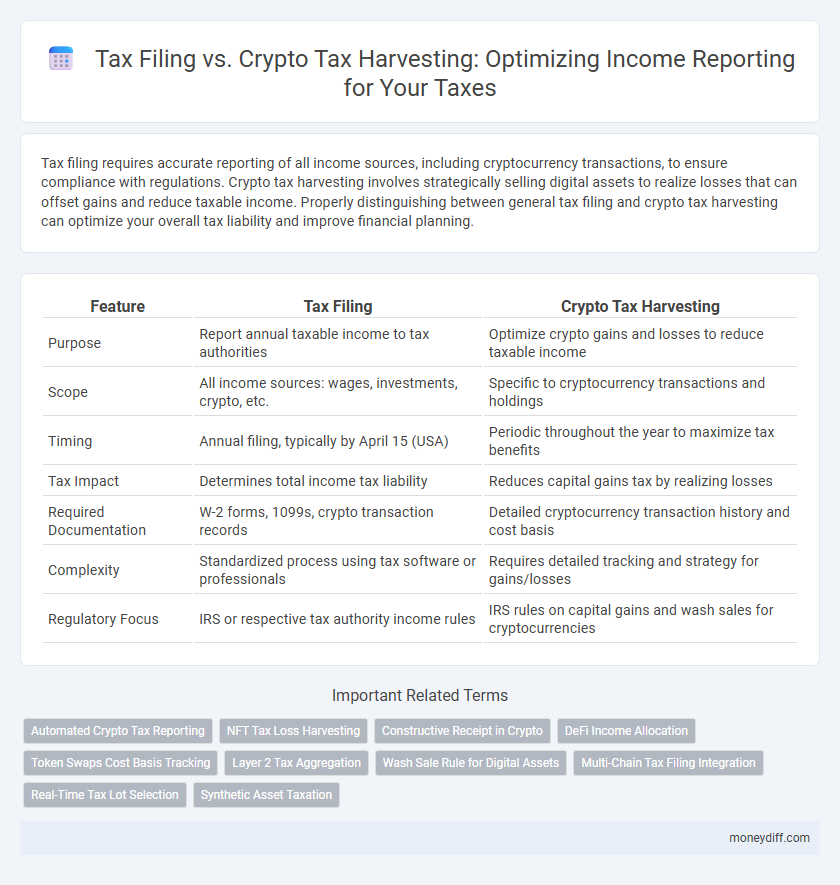 Tax Filing vs. Crypto Tax Harvesting: Optimizing Income Reporting for Your Taxes