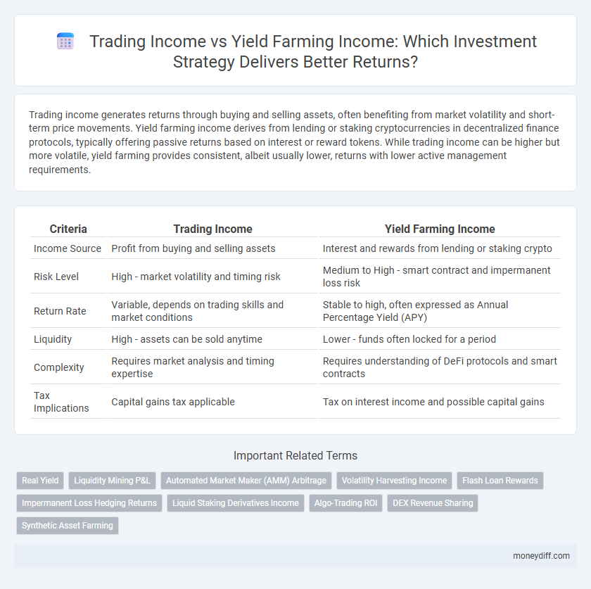 Trading Income vs Yield Farming Income: Which Investment Strategy Delivers Better Returns?