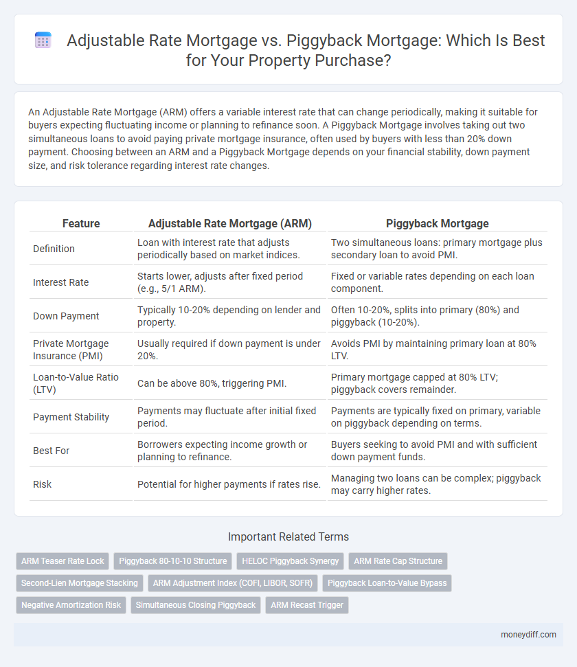Adjustable Rate Mortgage vs. Piggyback Mortgage: Which Is Best for Your Property Purchase?