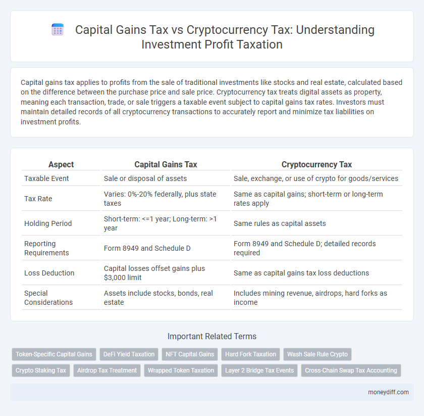 Capital Gains Tax vs Cryptocurrency Tax: Understanding Investment Profit Taxation
