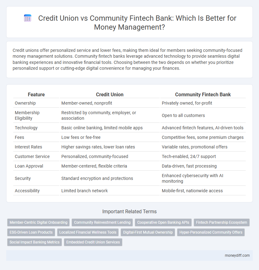 Credit Union vs Community Fintech Bank: Which Is Better for Money Management?