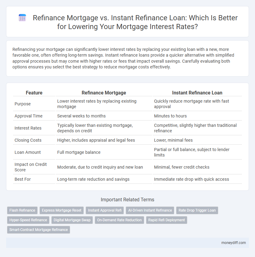 Refinance Mortgage vs. Instant Refinance Loan: Which Is Better for Lowering Your Mortgage Interest Rates?