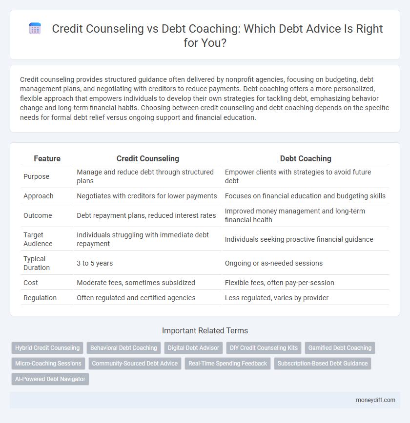 Credit Counseling vs Debt Coaching: Which Debt Advice Is Right for You?
