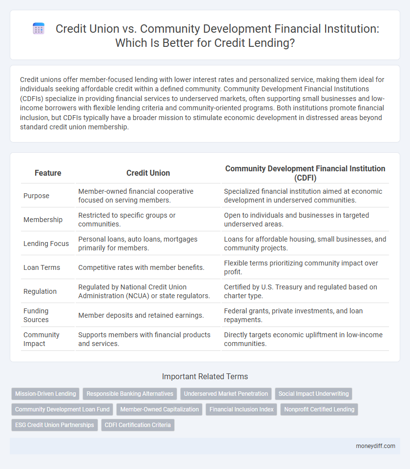 Credit Union vs. Community Development Financial Institution: Which Is Better for Credit Lending?