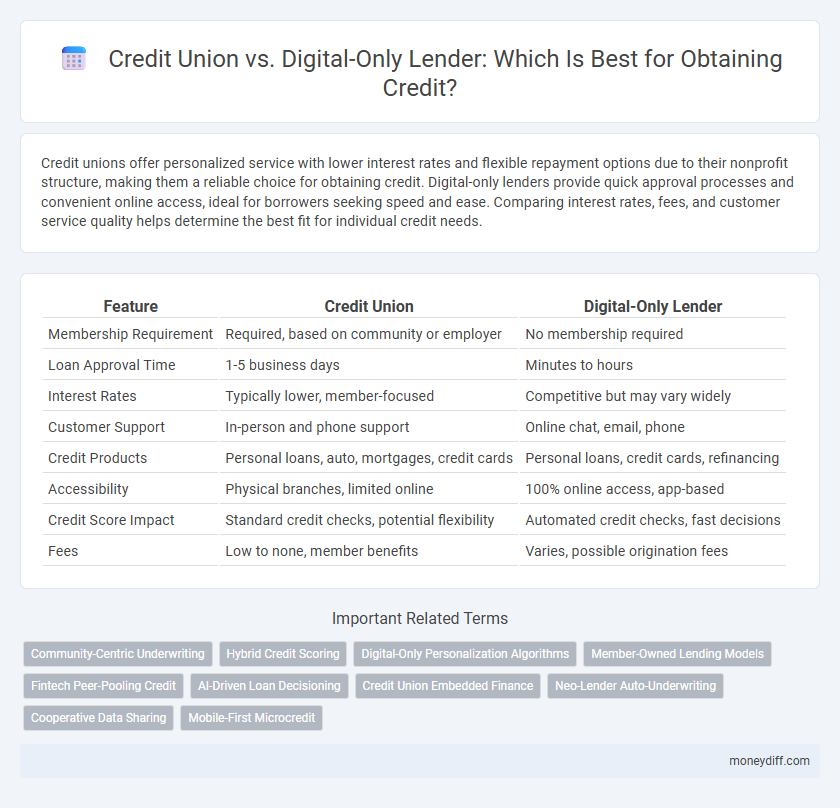 Credit Union vs. Digital-Only Lender: Which Is Best for Obtaining Credit?