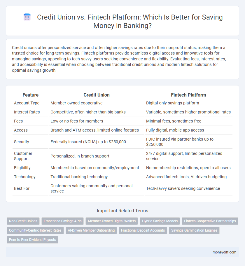 Credit Union vs. Fintech Platform: Which Is Better for Saving Money in Banking?