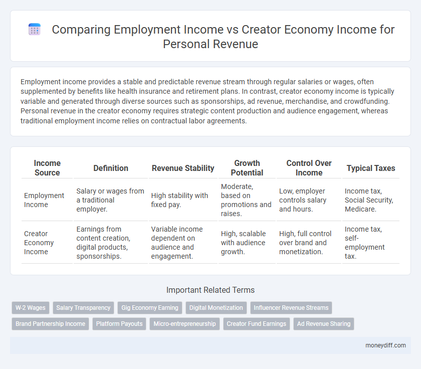 Comparing Employment Income vs Creator Economy Income for Personal Revenue