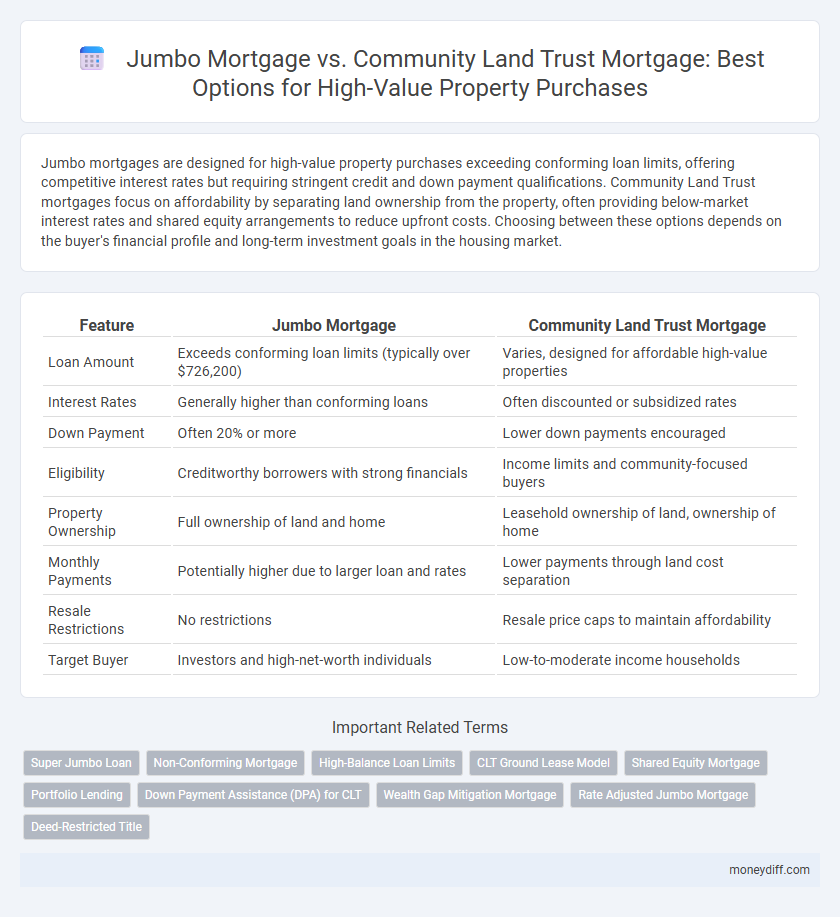 Jumbo Mortgage vs. Community Land Trust Mortgage: Best Options for High-Value Property Purchases