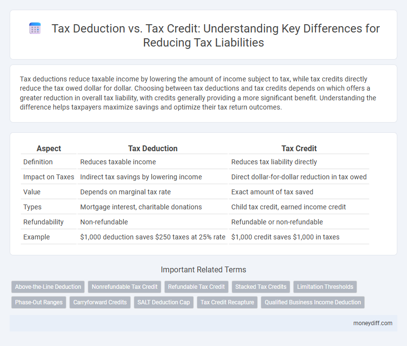 Tax Deduction vs. Tax Credit: Understanding Key Differences for Reducing Tax Liabilities