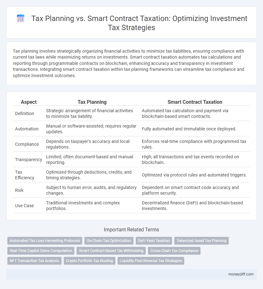 Tax Planning vs. Smart Contract Taxation: Optimizing Investment Tax Strategies
